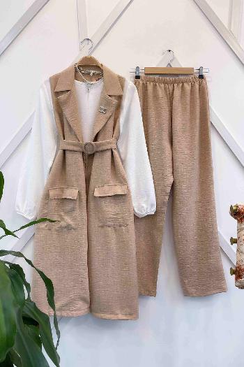 KEMERLİ YELEK TAKIM