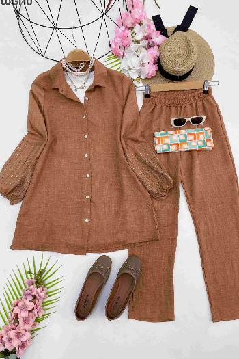 KOLU TAŞ İŞLEMELİ KREP TAKIM