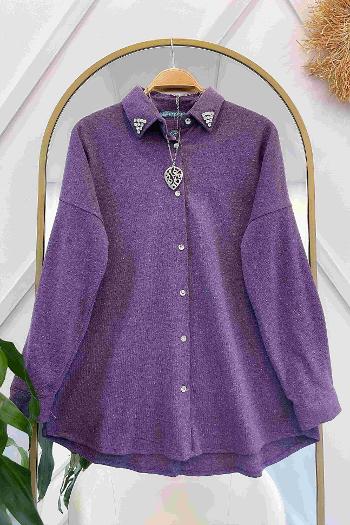 YAKASI TAŞLI GÖMLEK