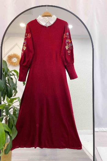 KOLU NAKIŞ TRİKO ELBİSE