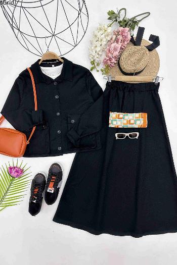 GABARDİN  ETEKLİ TAKIM