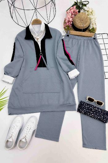 FERMUARI PÜSKÜL DETAYLI SPOR TAKIM