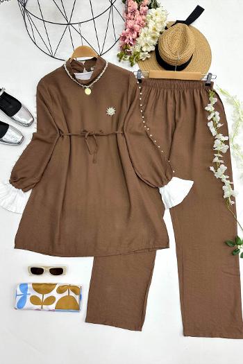 KOLLARI İNCİLİ BROŞLU TAKIM