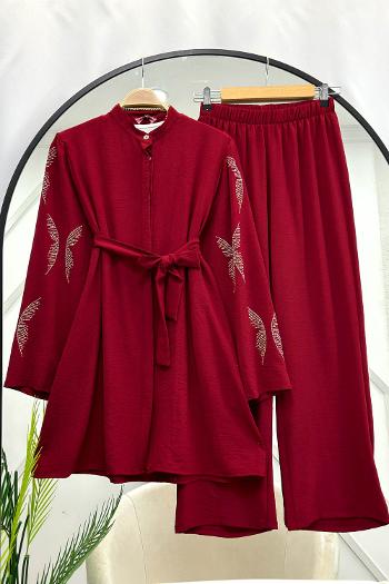 KOLU KELEBEK TAŞ DETAYLI TAKIM