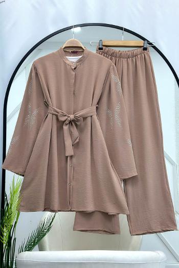 KOLU KELEBEK TAŞ DETAYLI TAKIM