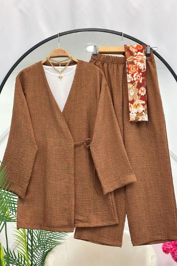 SEVGİ YANDAN BAGLAMALI PANTOLONLU TAKIM