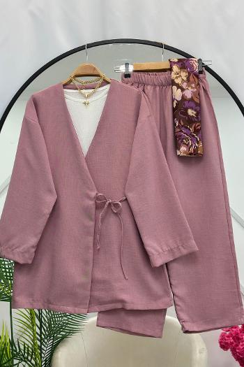 SEVGİ YANDAN BAGLAMALI PANTOLONLU TAKIM