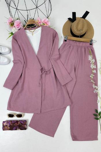 SEVGİ YANDAN BAGLAMALI PANTOLONLU TAKIM