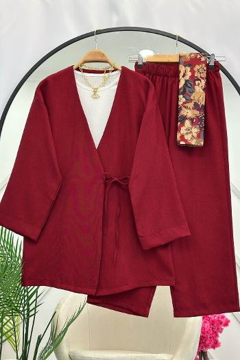 SEVGİ YANDAN BAGLAMALI PANTOLONLU TAKIM