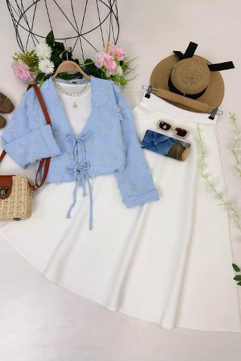 PÜSKÜL  DETAYLI KİMONO