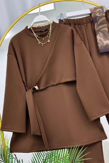 YIRTMAÇ DETAYLI YANDAN BAĞLAMALI KADIN SCUBA TAKIM