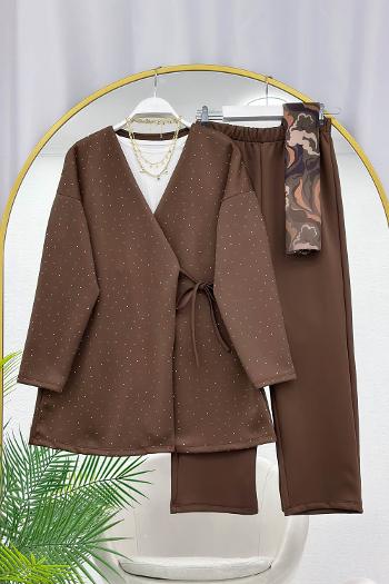 KİMONO SERPME TAŞLI KADIN TAKIM