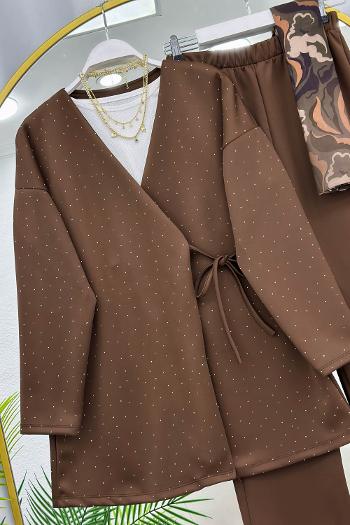 KİMONO SERPME TAŞLI KADIN TAKIM