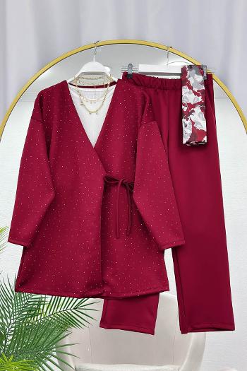KİMONO SERPME TAŞLI KADIN TAKIM