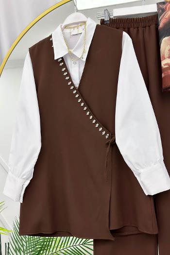 SIRATAŞ İŞLEMELİ KREP ÜÇLÜ TAKIM