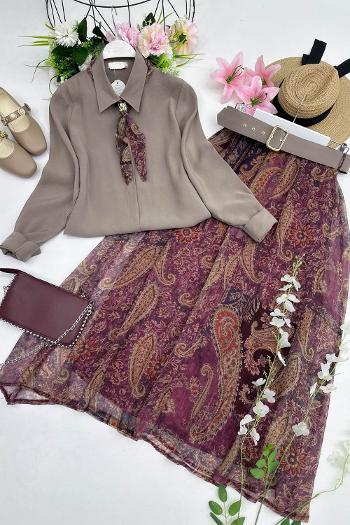 MODA FULARLI GÖMLEK ETEK TAKIM