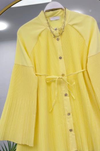 PİLİSE DETAYLI İPLİ GÖMLEK