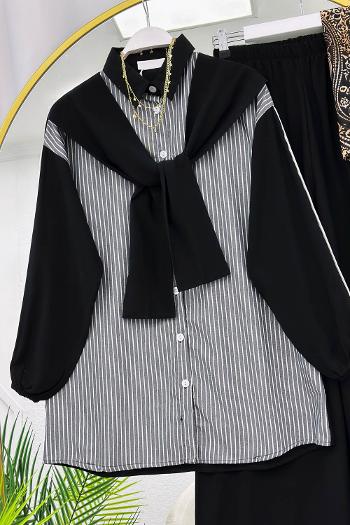 GÖMLEK BAĞLAMA DETAYLI MODAL TAKIM