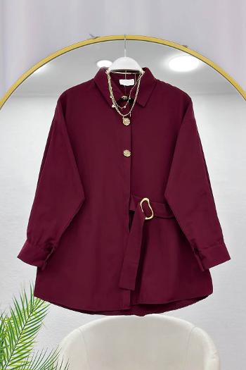 GOLD DÜĞMELİ BELDEN TOKALI KADIN  GÖMLEK