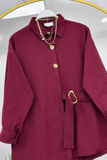 GOLD DÜĞMELİ BELDEN TOKALI KADIN  GÖMLEK