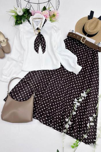 ROSA PUANLI ŞİFON ETEK TAKIM