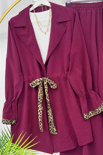 BELDEN LEOPAR BAĞLAMALI PANTOLON TAKIM