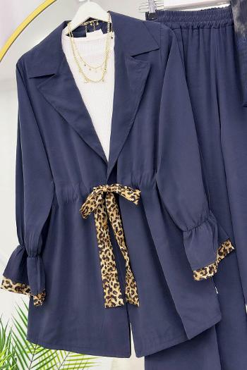 BELDEN LEOPAR BAĞLAMALI PANTOLON TAKIM