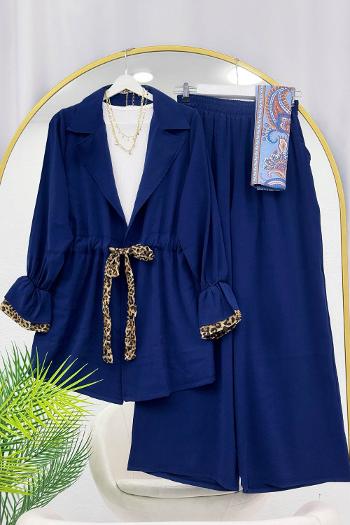 BELDEN LEOPAR BAĞLAMALI PANTOLON TAKIM