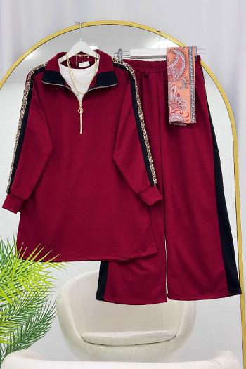 KOLLARI LEOPAR DETAYLI PANTOLON TAKIM