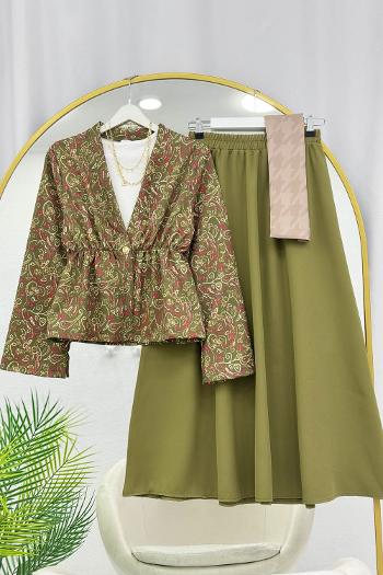 BELDEN BÜZGÜLÜ ETEKLİ KİMONO TAKIM