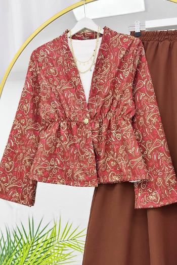 BELDEN BÜZGÜLÜ ETEKLİ KİMONO TAKIM