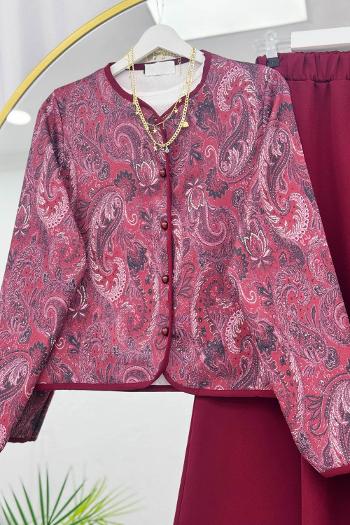 RENK GEÇİŞLİ ÖNÜ DÜĞMELİ ETEKLİ  TAKIM