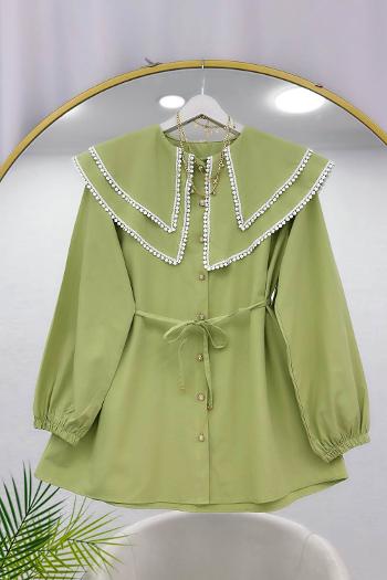 YAKASI ÇİFT KATLI PITPIT FİSTO GÖMLEK