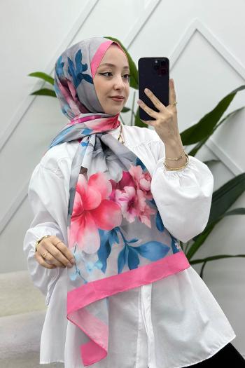 BAHAR ÇİÇEKLERİ DESENLİ PAMUK ŞAL