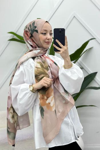 BAHAR ÇİÇEKLERİ DESENLİ PAMUK ŞAL