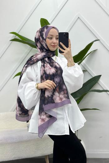 ZAMBAK ÇİÇEKLİ PAMUK ŞAL SERİSİ