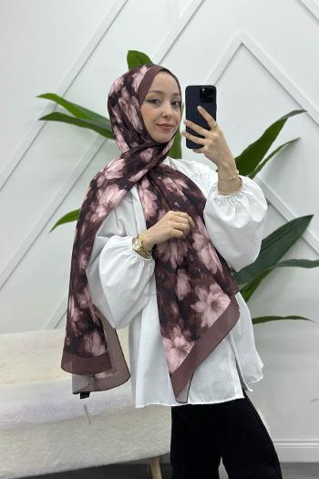 ZAMBAK ÇİÇEKLİ PAMUK ŞAL SERİSİ