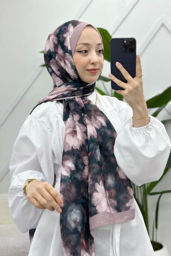 ZAMBAK ÇİÇEKLİ PAMUK ŞAL SERİSİ