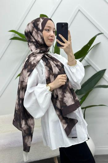 ZAMBAK ÇİÇEKLİ PAMUK ŞAL SERİSİ