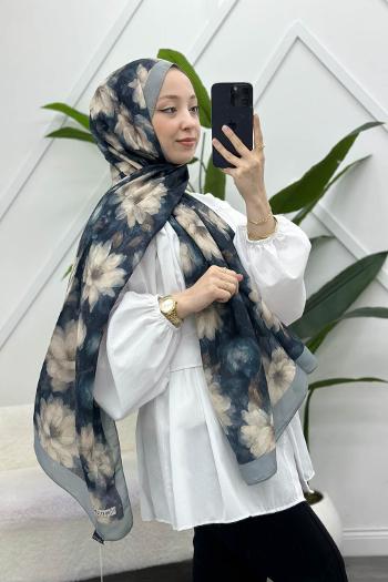ZAMBAK ÇİÇEKLİ PAMUK ŞAL SERİSİ
