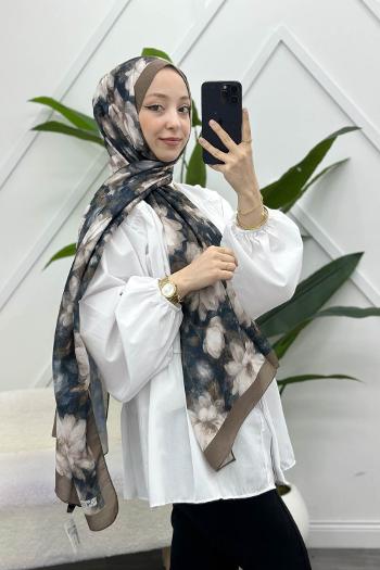 ZAMBAK ÇİÇEKLİ PAMUK ŞAL SERİSİ