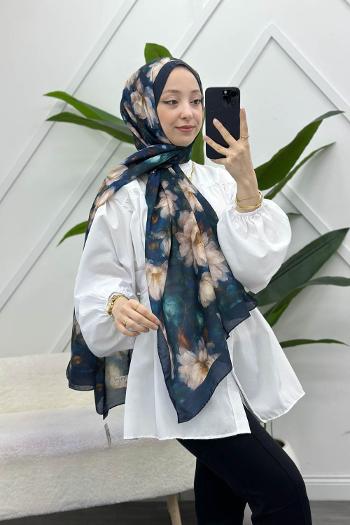 ZAMBAK ÇİÇEKLİ PAMUK ŞAL SERİSİ