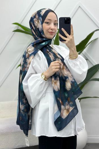 ZAMBAK ÇİÇEKLİ PAMUK ŞAL SERİSİ