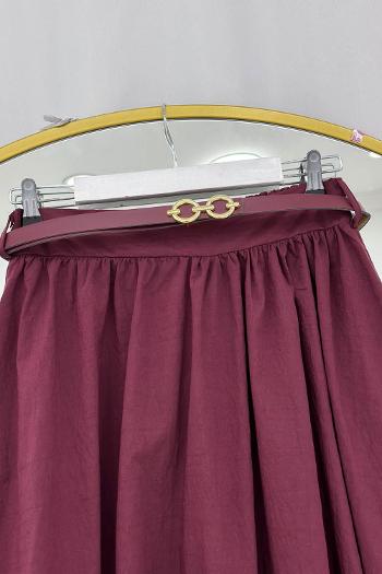 KEMERLİ BELİ LASTİKLİ ETEK