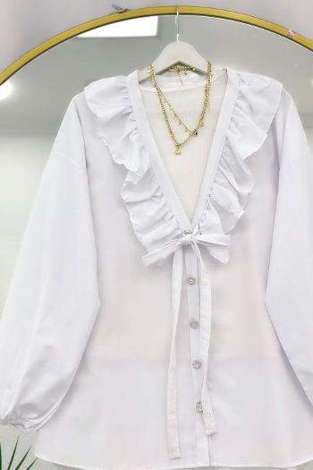 ÖNÜ FIRFIRLI BAĞLAMALI KADIN GÖMLEK TUNİK