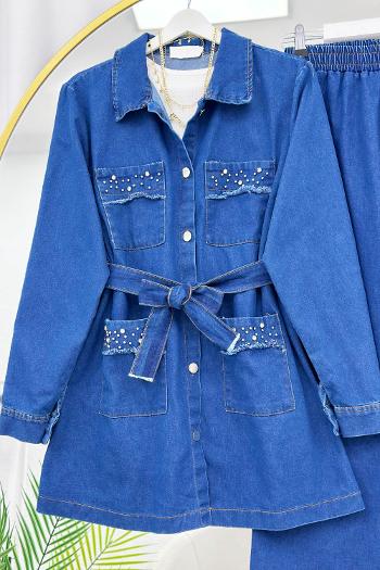 CEBİ BONCUK DETAYLI KADIN KOT TAKIM