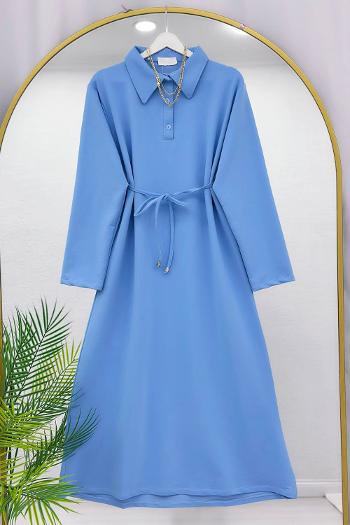 YARIM DÜĞMELİ BOYDAN ELBİSE