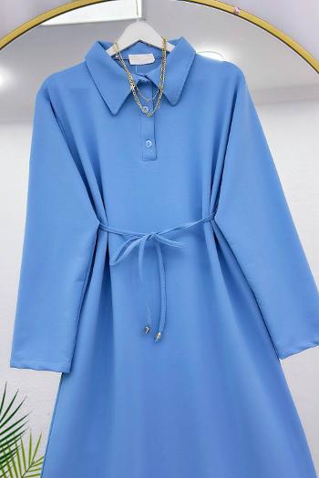 YARIM DÜĞMELİ BOYDAN ELBİSE