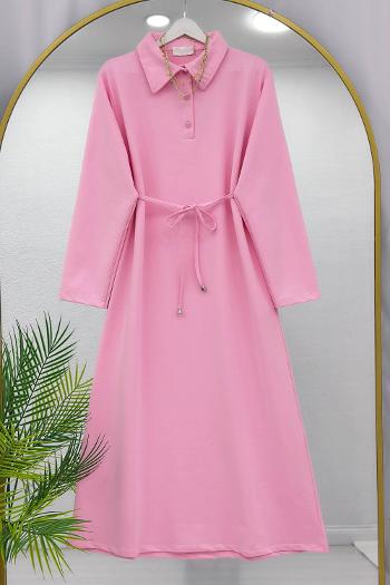 YARIM DÜĞMELİ BOYDAN ELBİSE