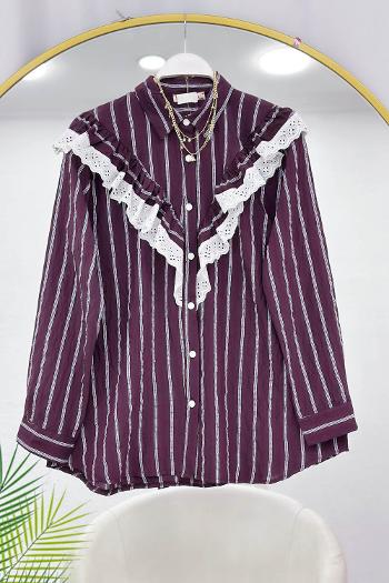 DÜĞME DETAYLI FIRFIRLI GÖMLEK